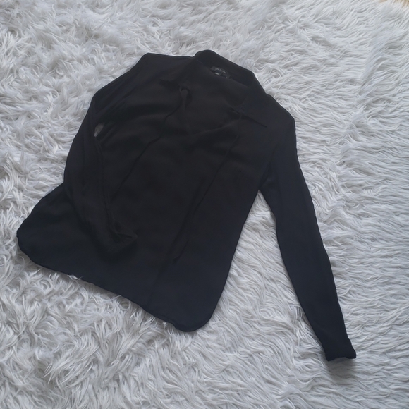 Ann Taylor Black semi-sheer blouse - Picture 1 of 4